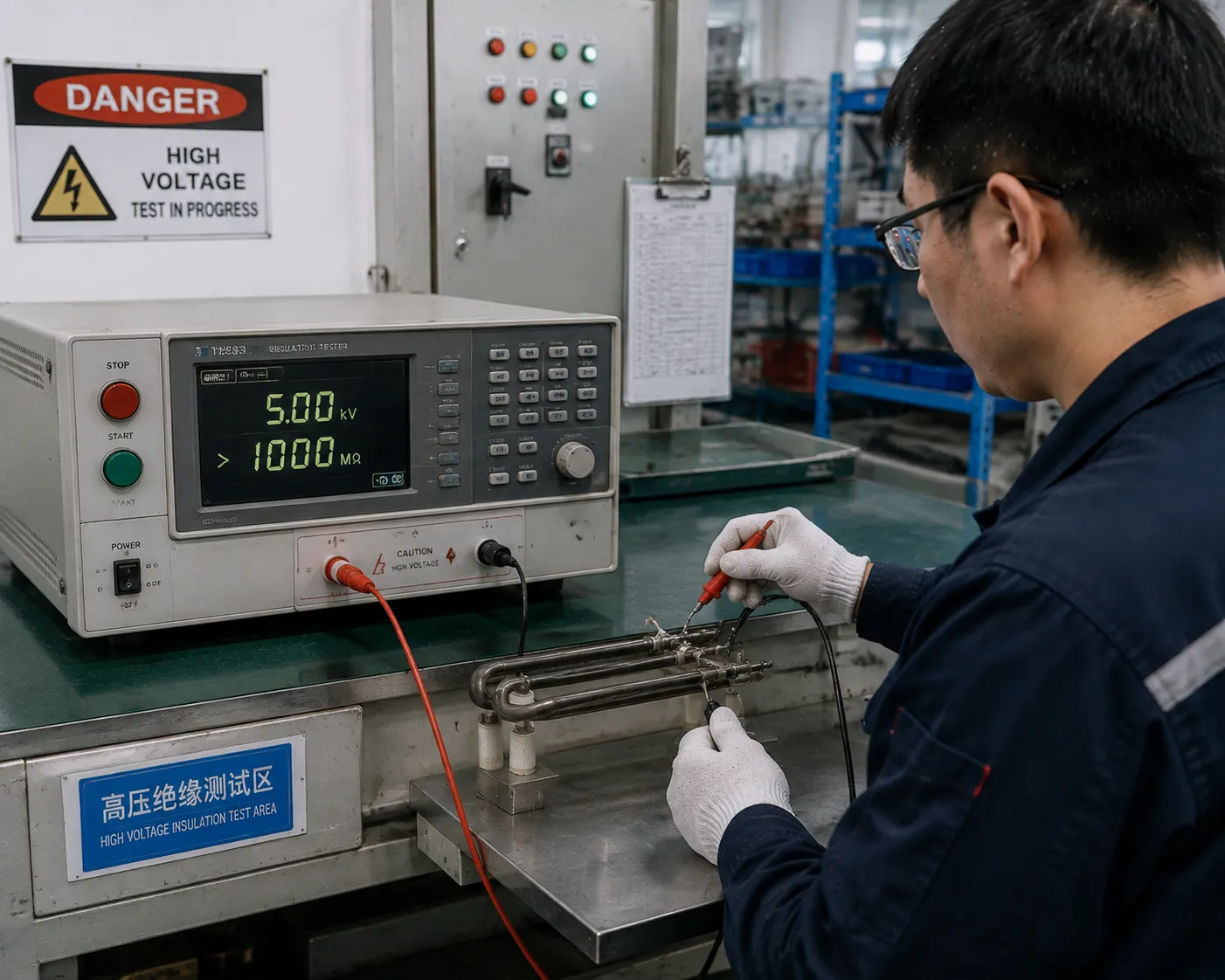 High voltage insulation safety testing panel