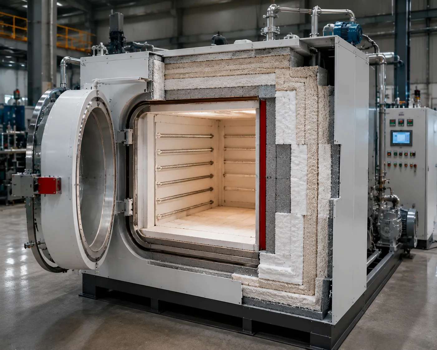 Energy-efficient ceramic fiber insulation lining for industrial furnace