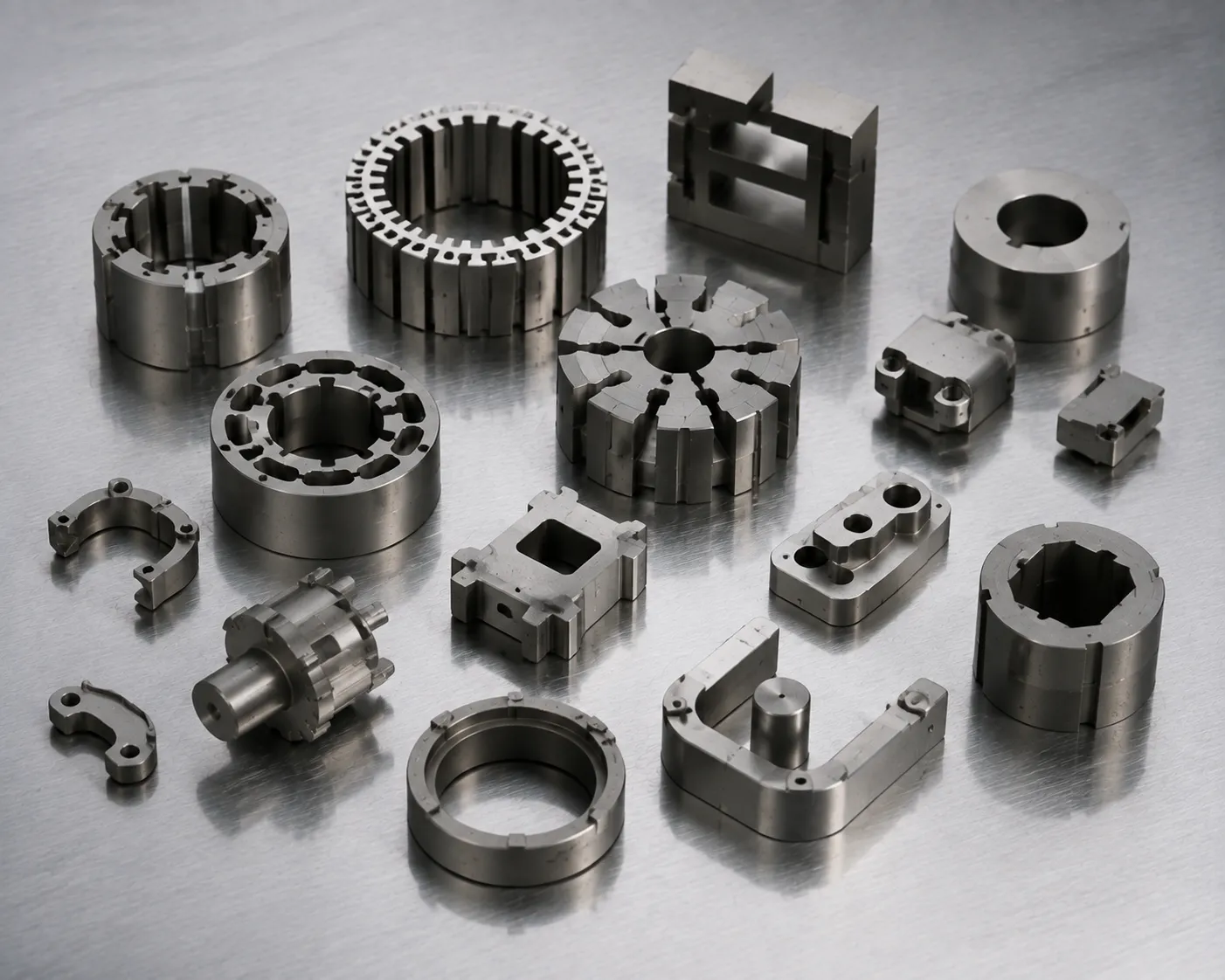 Soft magnetic MIM sensor components and continuous pusher thermal processing line