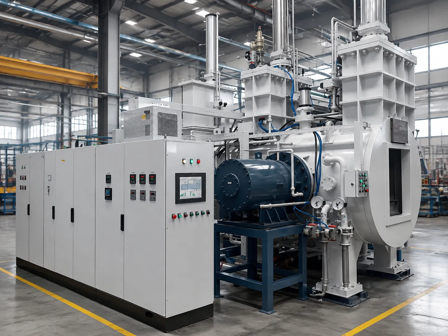 Atmosphere and vacuum furnace manifold design schematic