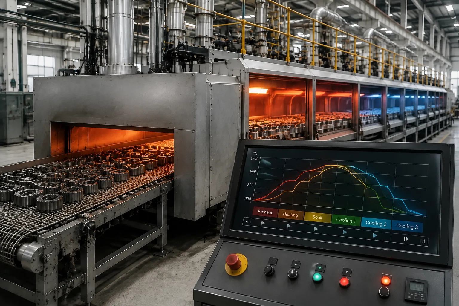 Haitem Furnace continuous mesh belt conveyor furnace structural diagram and atmosphere control architecture