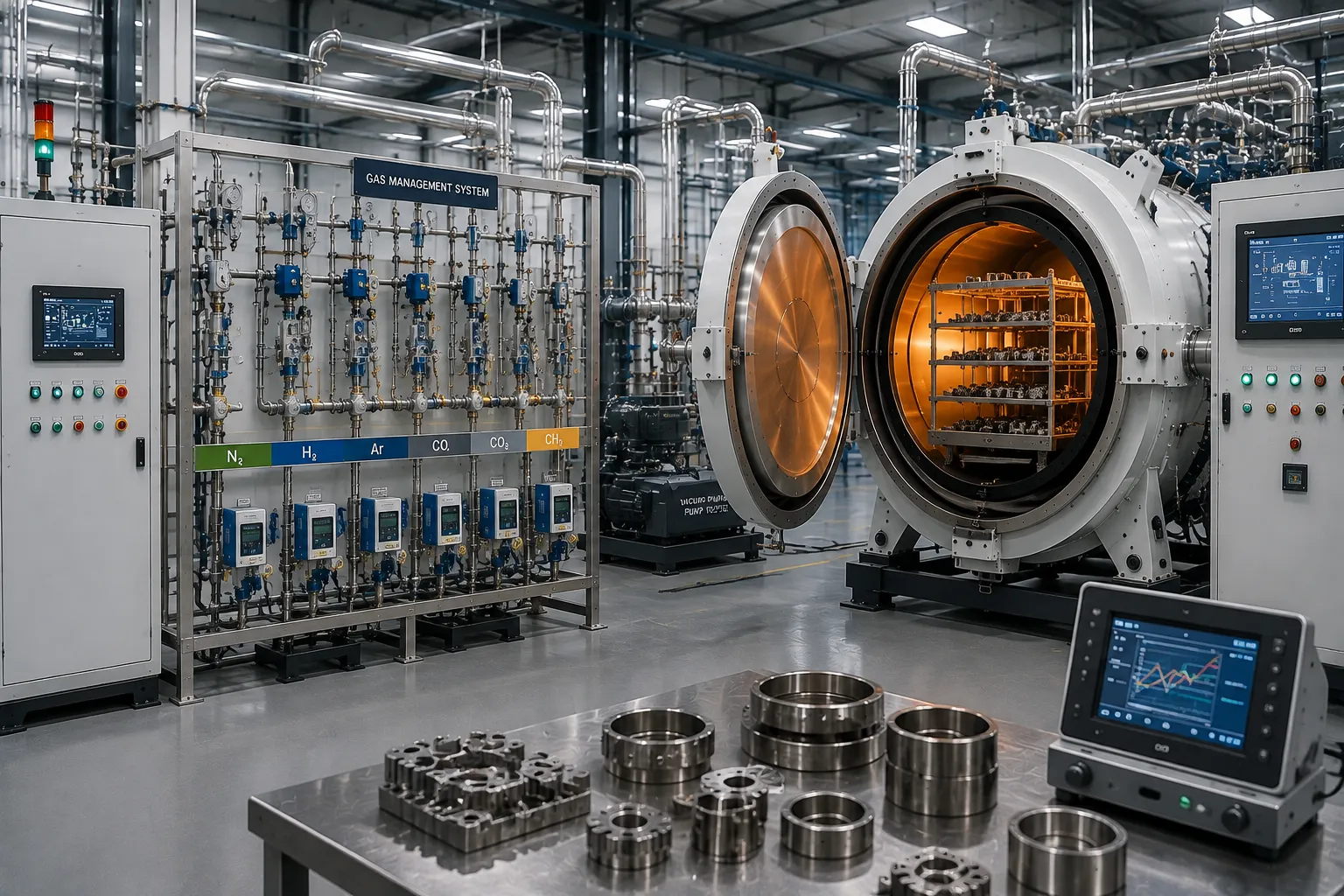 Controlled Atmosphere Heat Treatment Furnace Gas Management Panel