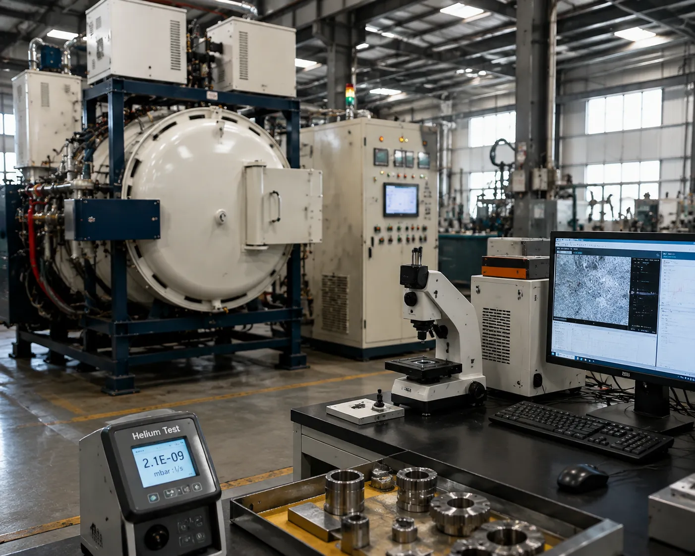 Quality control testing laboratory and inspection equipment at Haitem Furnace manufacturing base