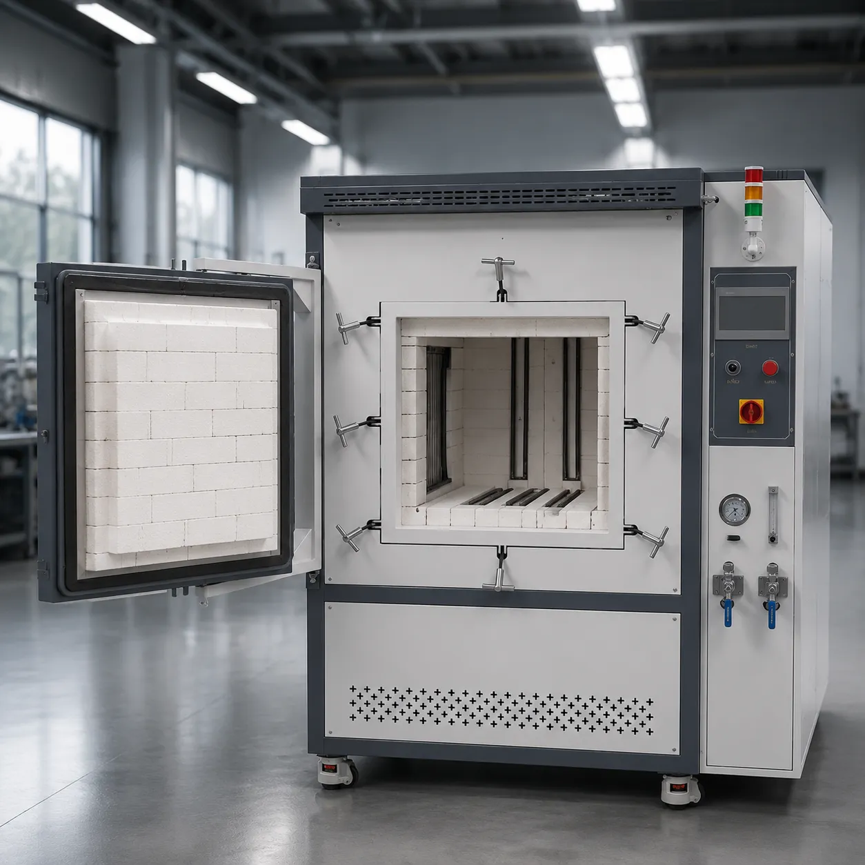 Inert Atmosphere Muffle Furnace Custom Gas Manifold System