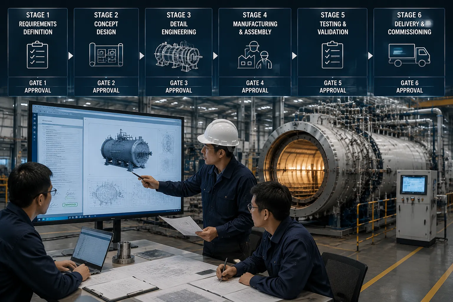 Haitem Furnace custom engineering process and stage-gate manufacturing workflow
