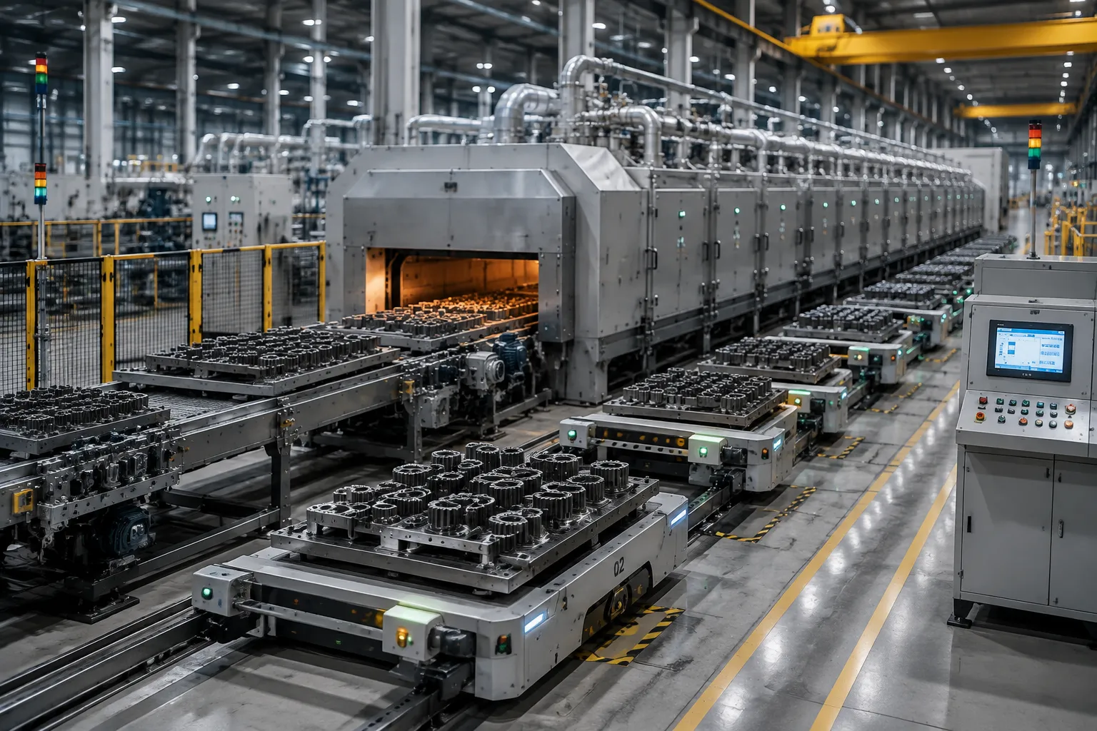 Multi-Furnace Work-Zone Shuttle Car and Tray Buffer System