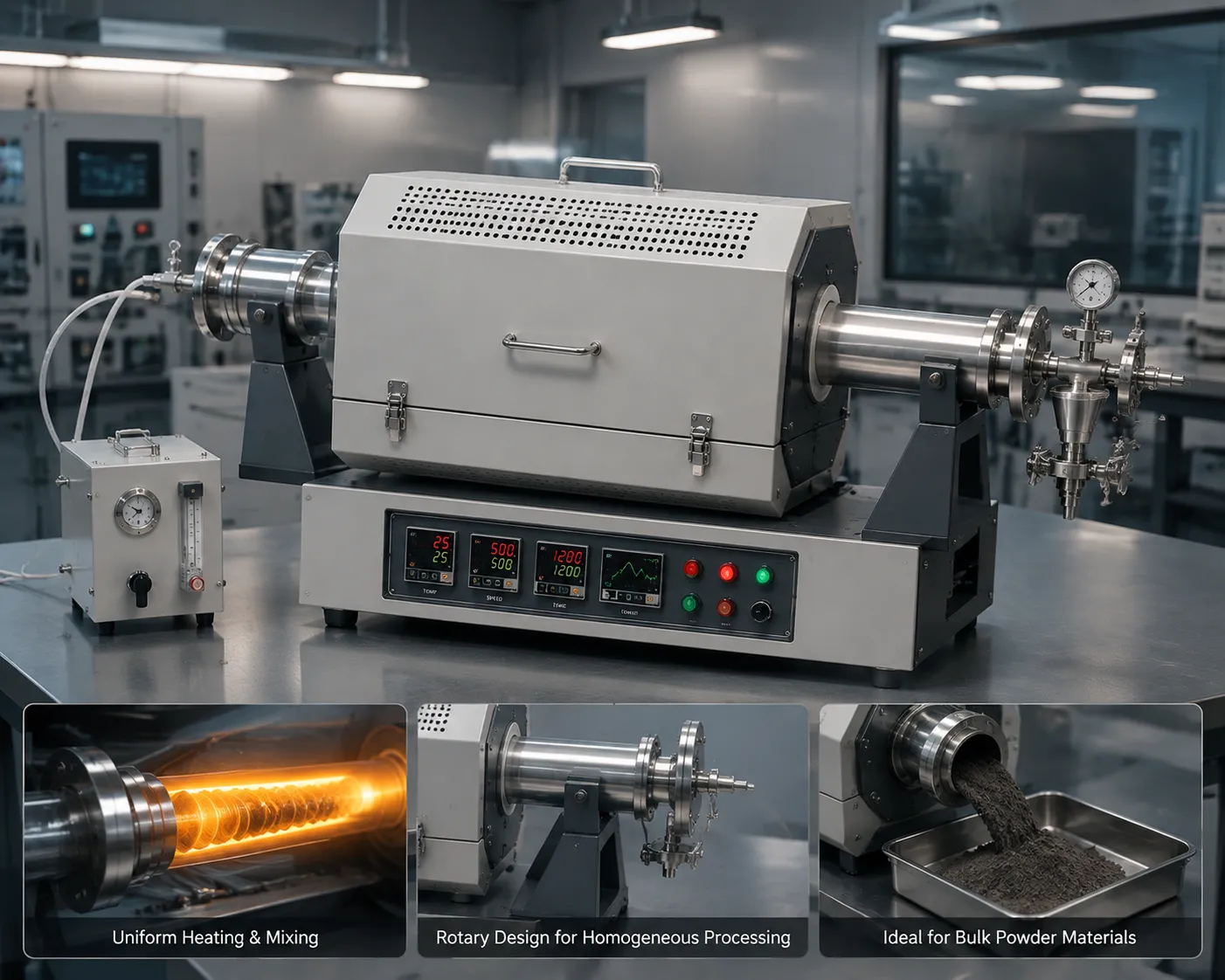 Rotary Tube Furnace for Dynamic Powder Processing