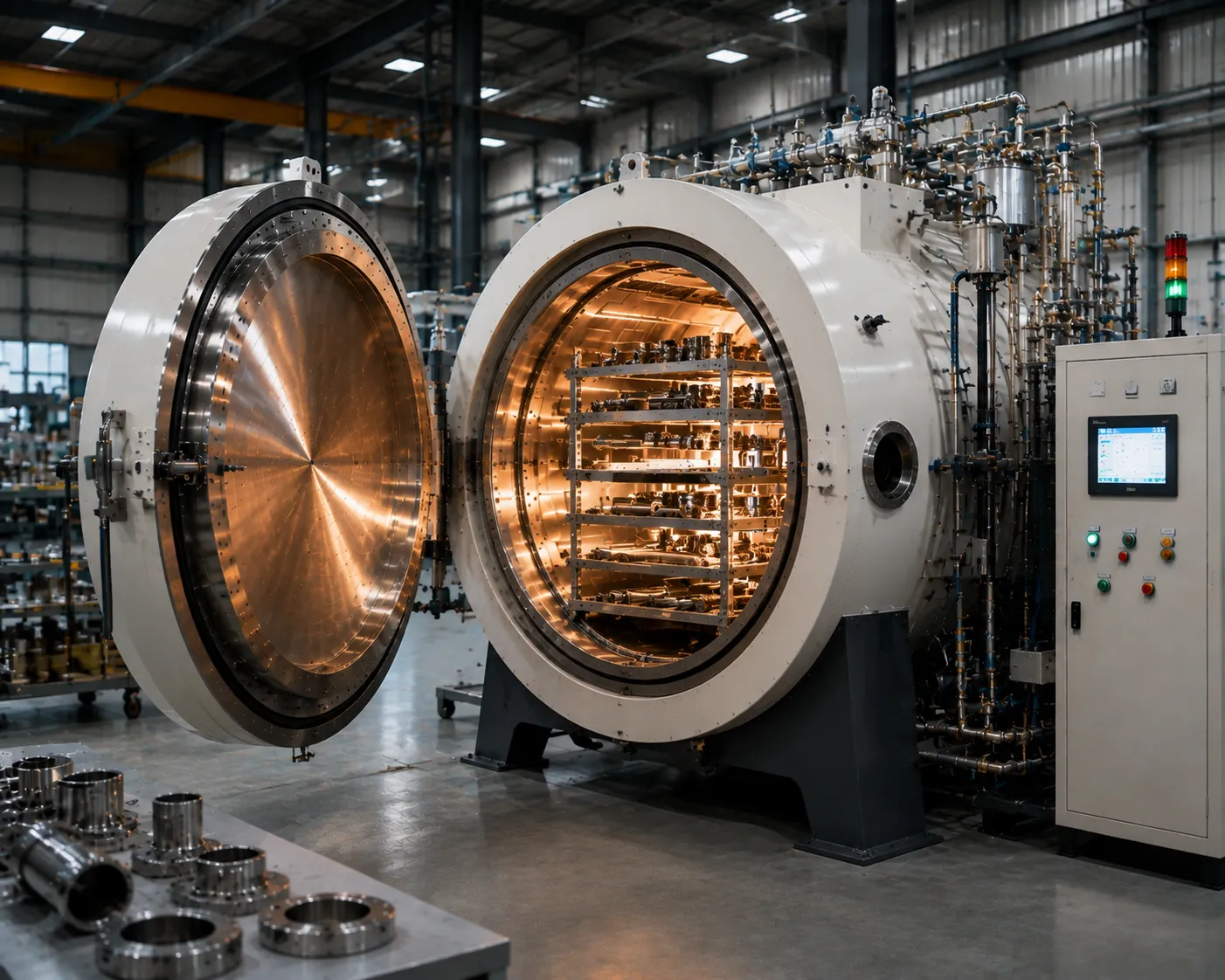 Titanium alloy and refractory metal vacuum annealing furnace chamber