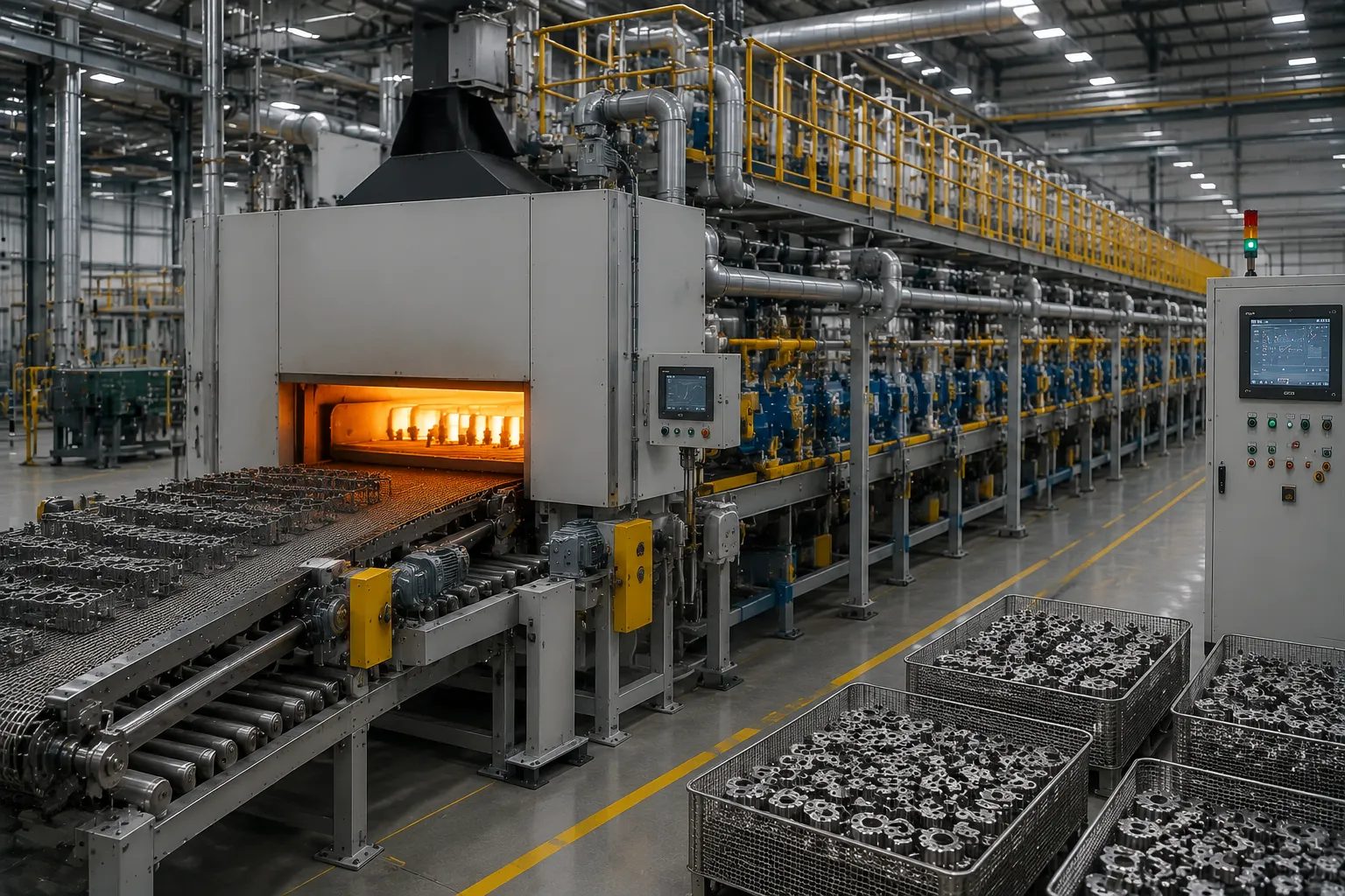 Continuous Mesh Belt Furnace Heat Treatment Line