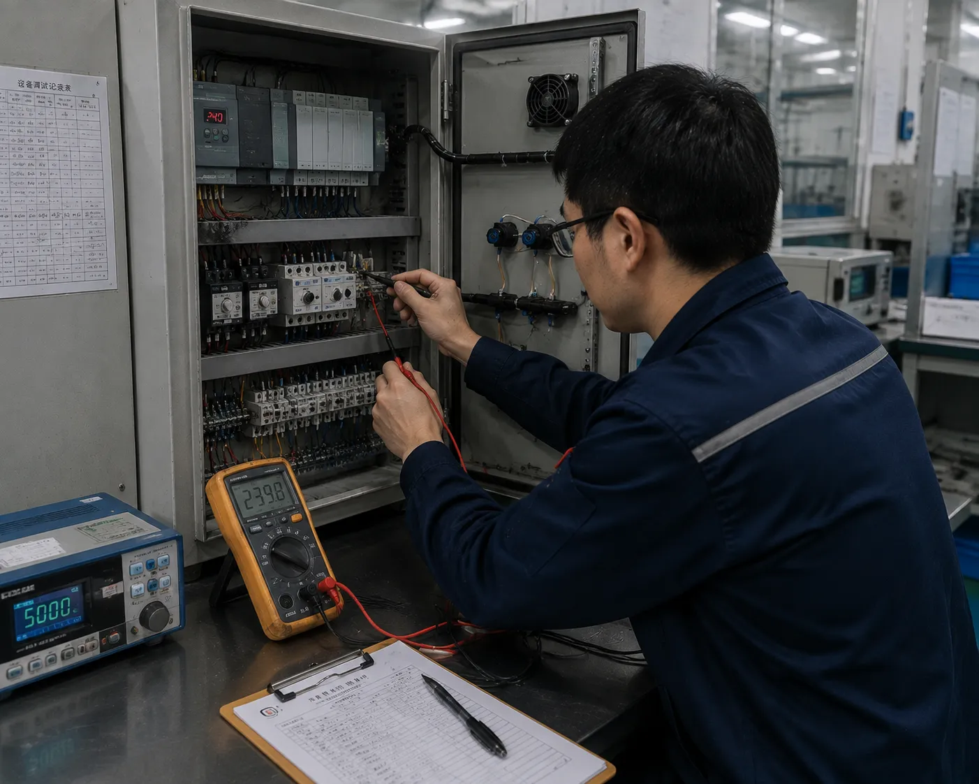 Haitem electrical control cabinet assembly and PLC temperature calibration