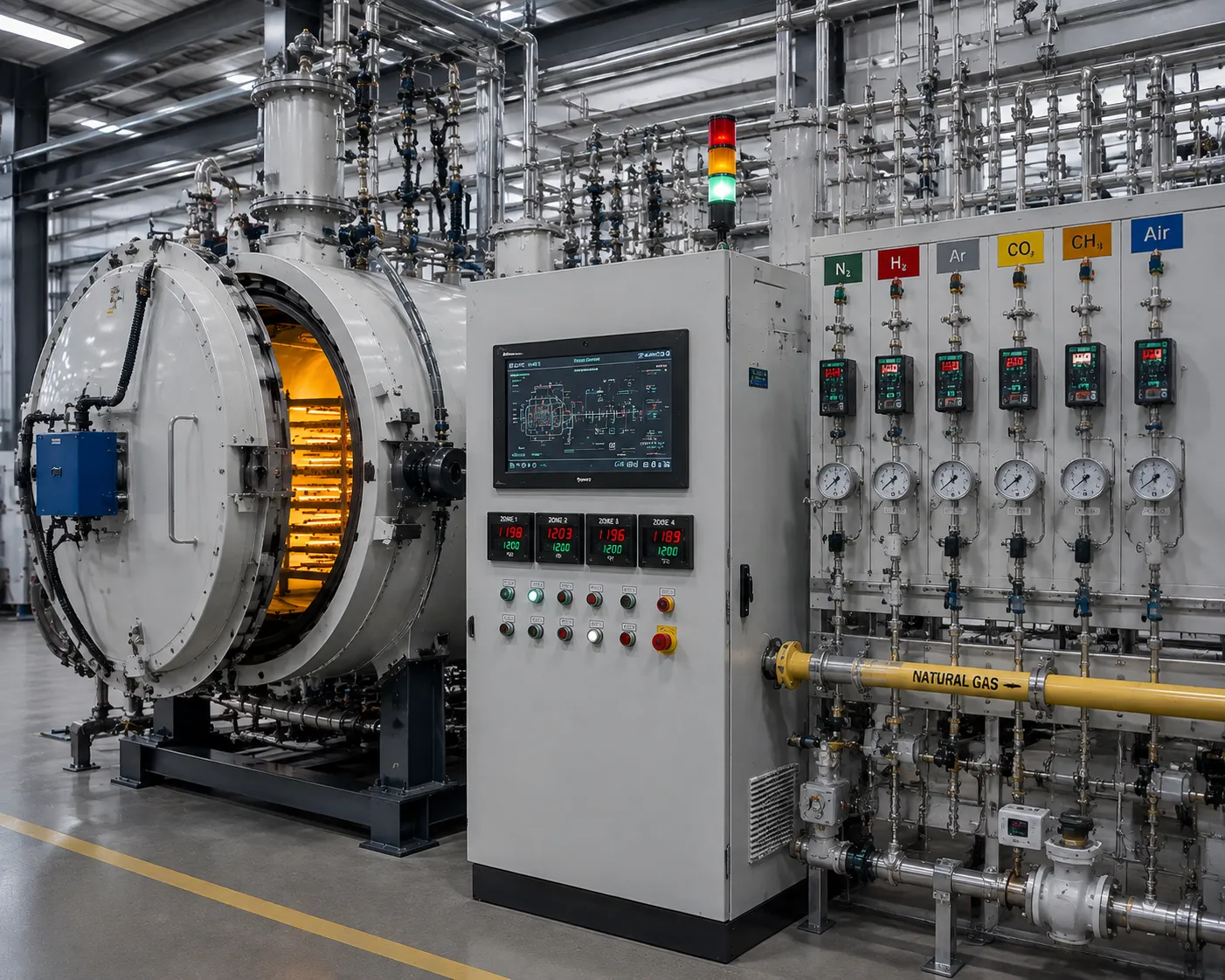 Haitem precise multi gas atmosphere manifold control system
