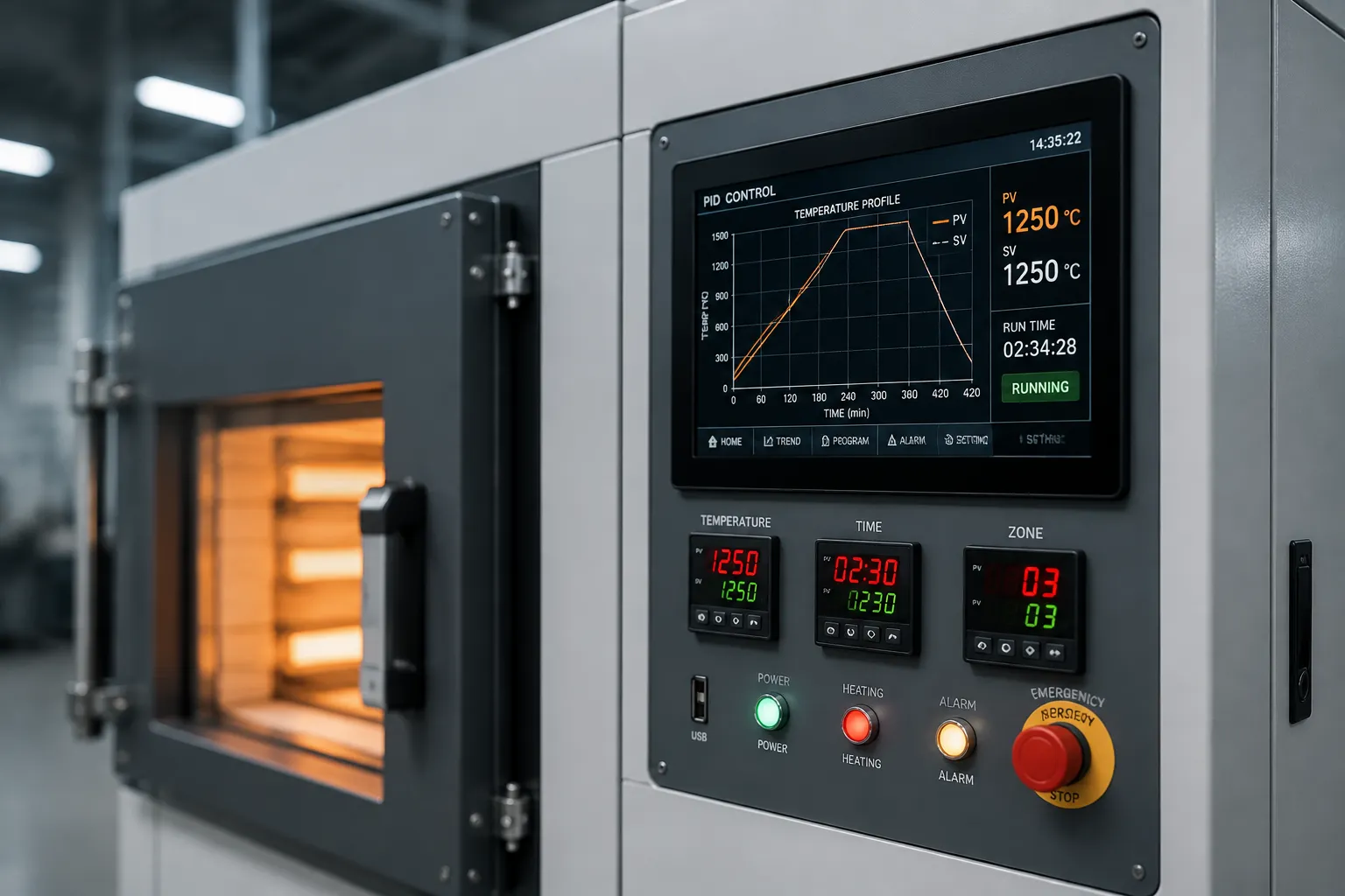 Smart PID Microprocessor Temperature Control System for High Temperature Lab Furnace