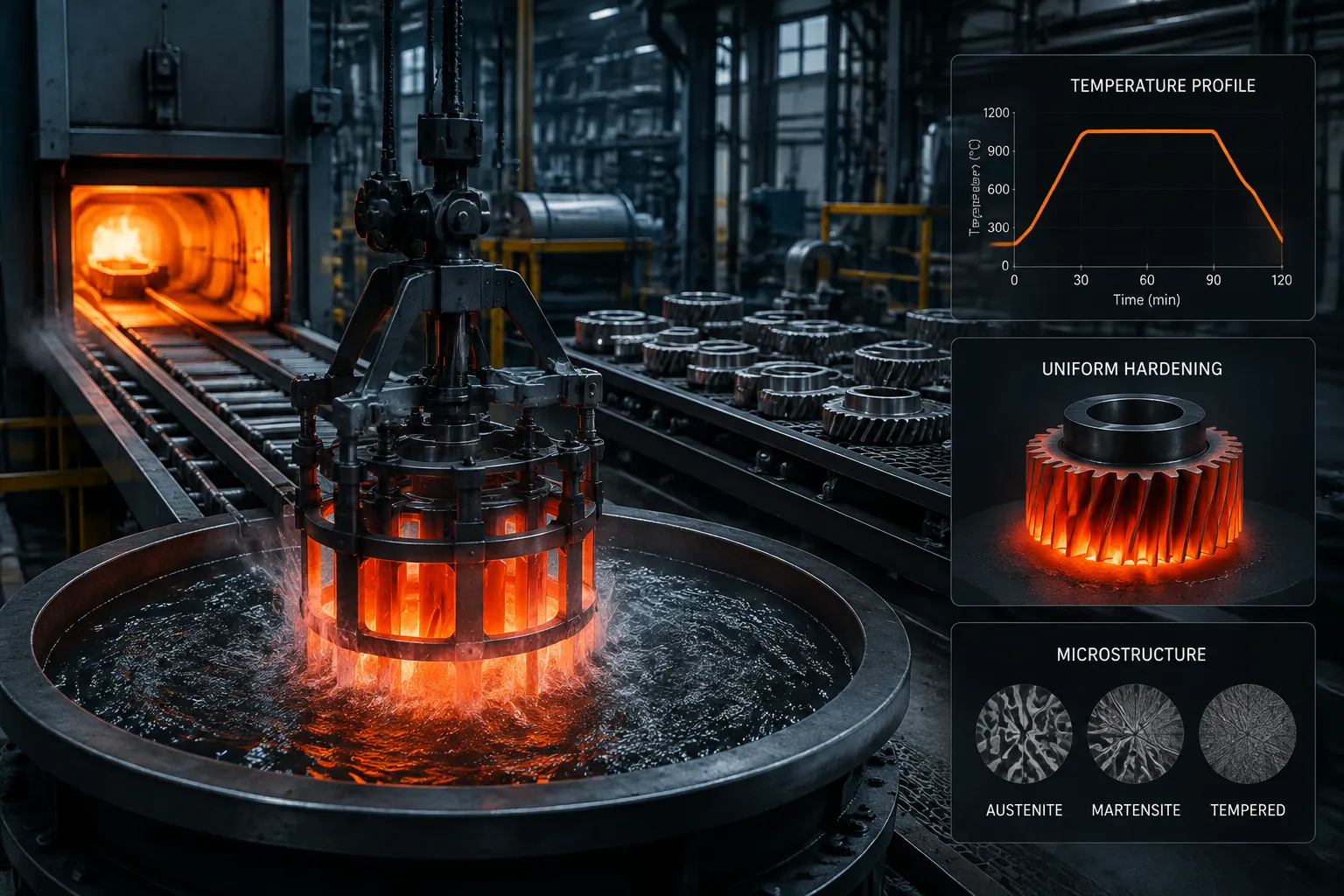 Haitem Industrial Quench Hardening Furnace and Atmosphere Thermal Processing Line