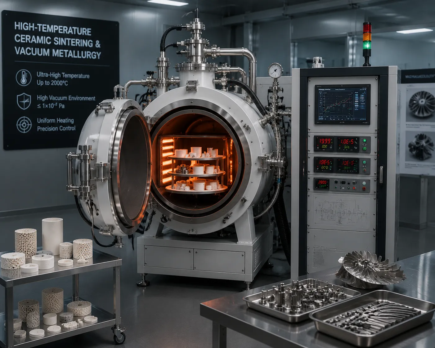 High temperature vacuum ceramic sintering tube furnace